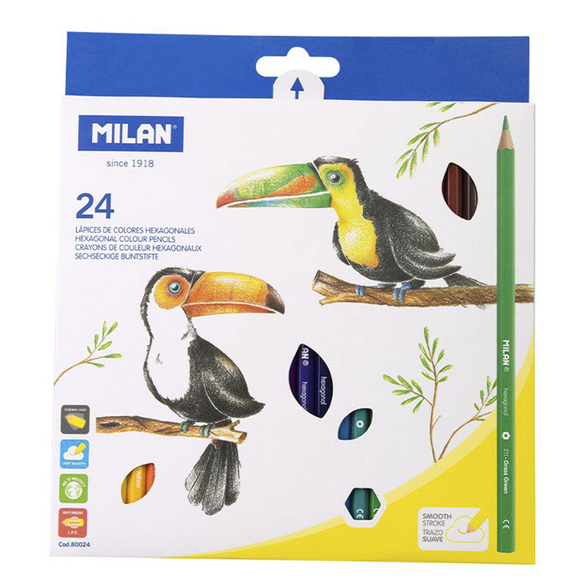 LAPICES DE COLOR MILAN HEXAGONALES 12U