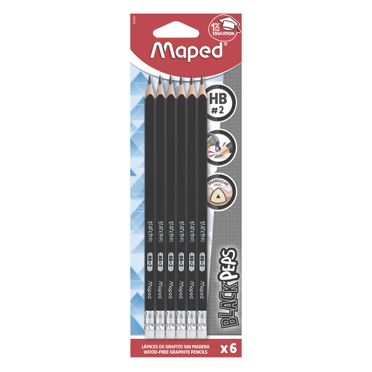 Lápiz de grafito Black peps Maped con 6