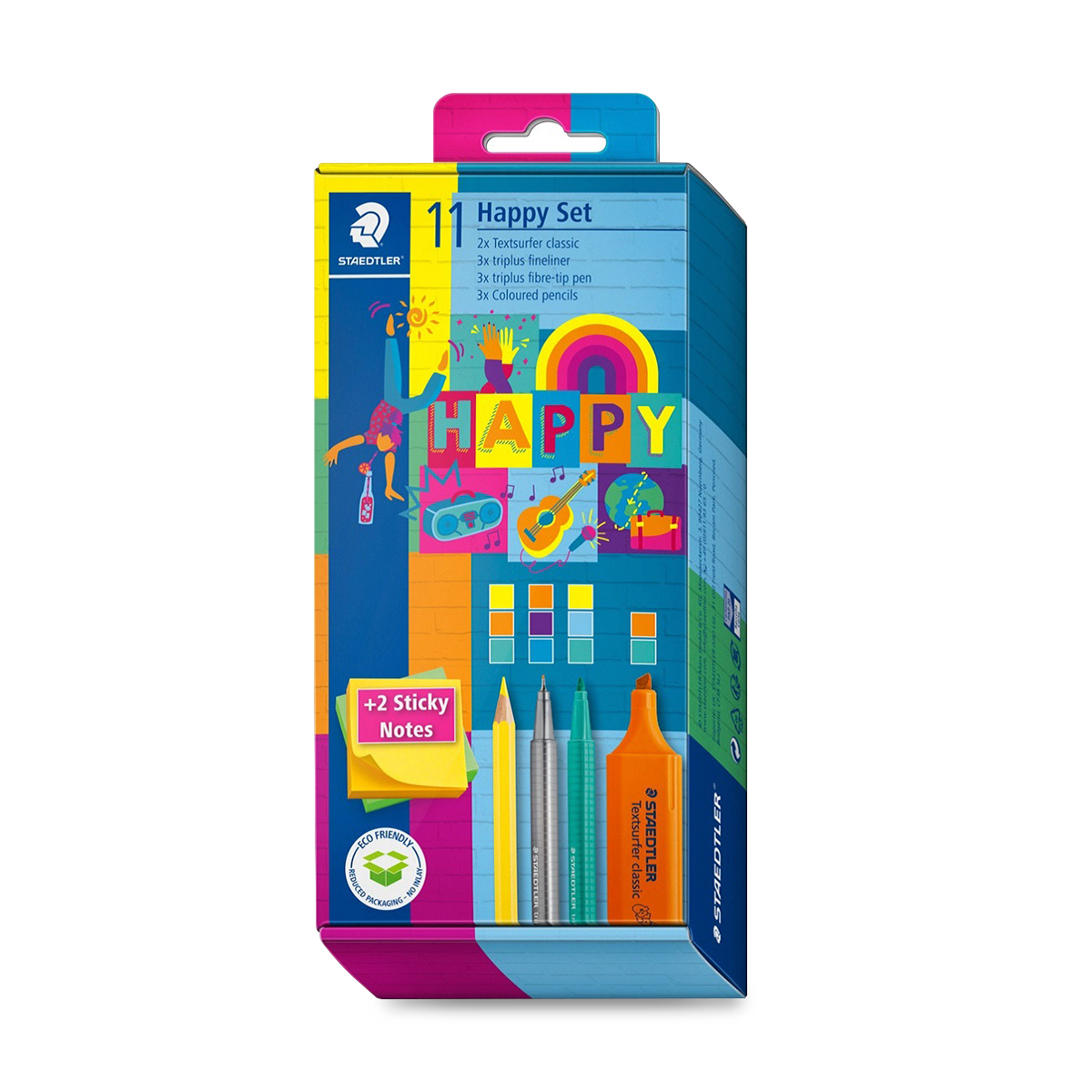HAPPY SET STAEDTLER CON NOTAS ADHESIVAS 11U