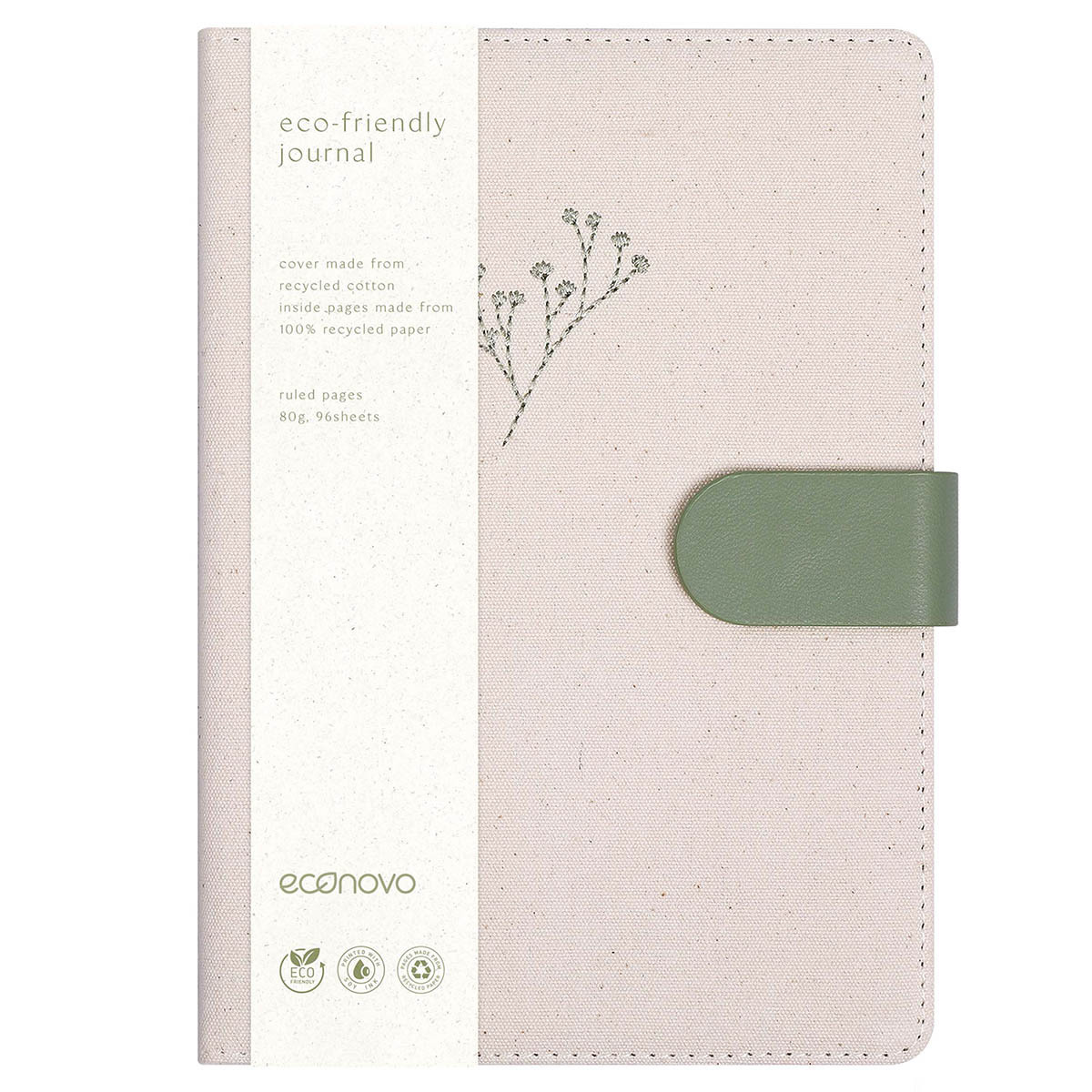CUADERNO COSIDO ECONOVO RECICLADO 80GR 96H