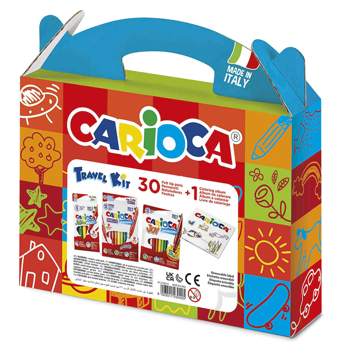 SET CREATIVO CARIOCA  31U (CONTIENE:  6 MARCADORES JUMBO, 12 MARCADORES JOY, 12 MARCADORES BIRELLO + 1 LIBRO PARA COLOREAR)