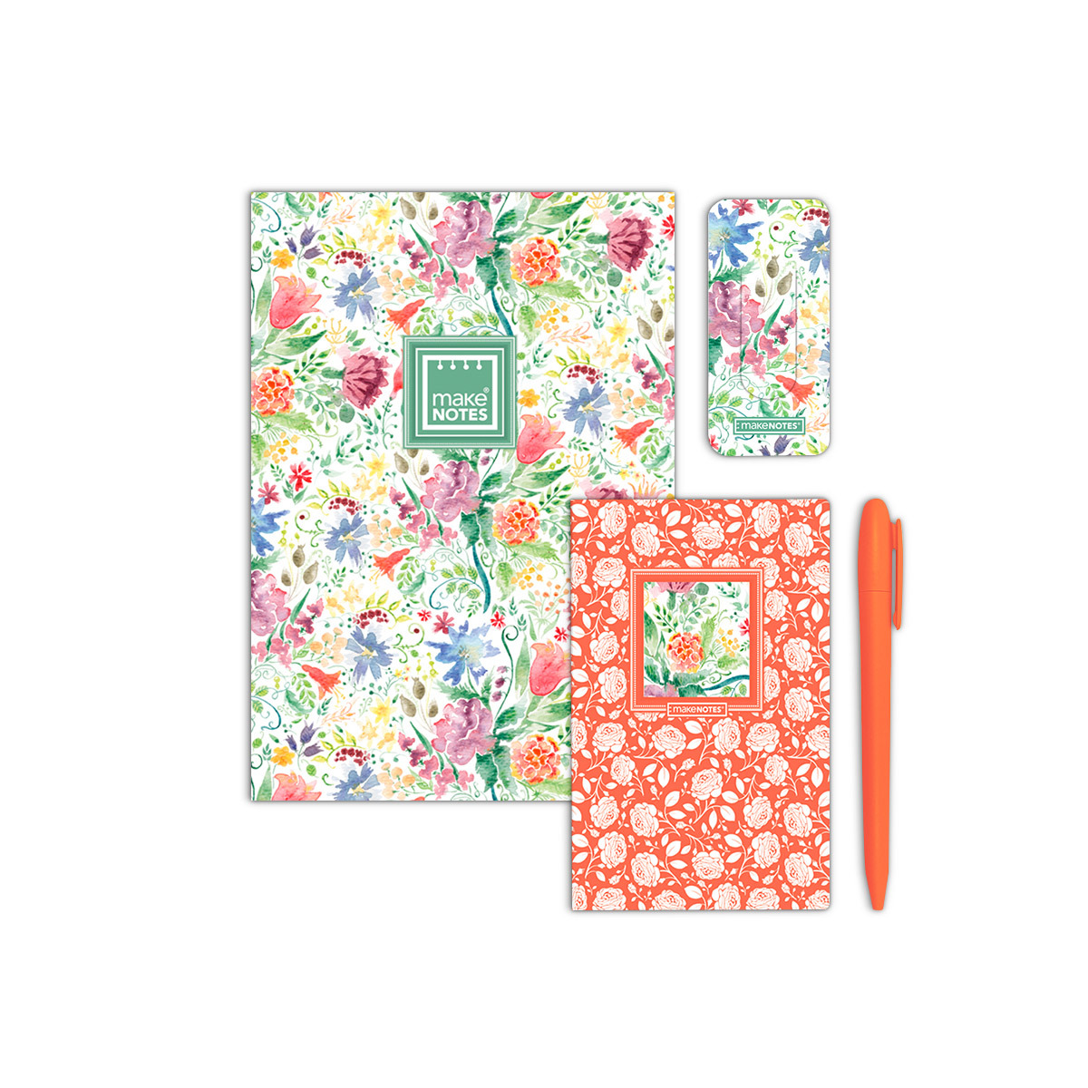 SET ESCRITURA MAKE  NOTES COLECCION FLORES SILVESTRES 4U  CONTIENE:2 LIBRETAS, 1 BOLIGRAFO, 1 SEPARADOR