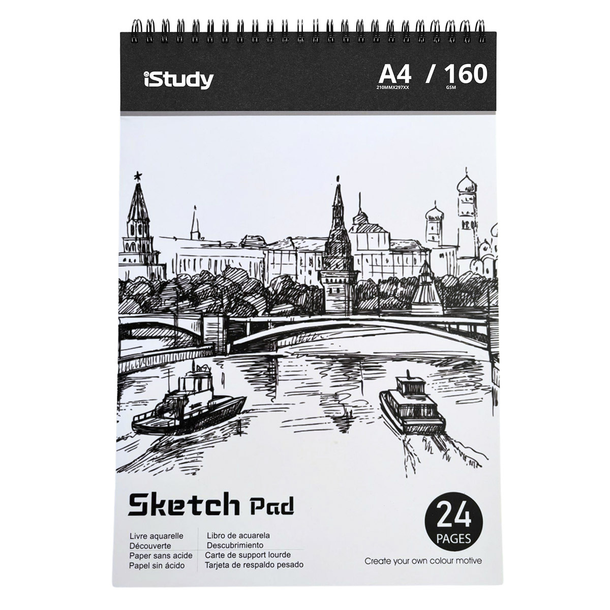 LIBRO DE ACUARELA ISTUDY A4 160GR 24H