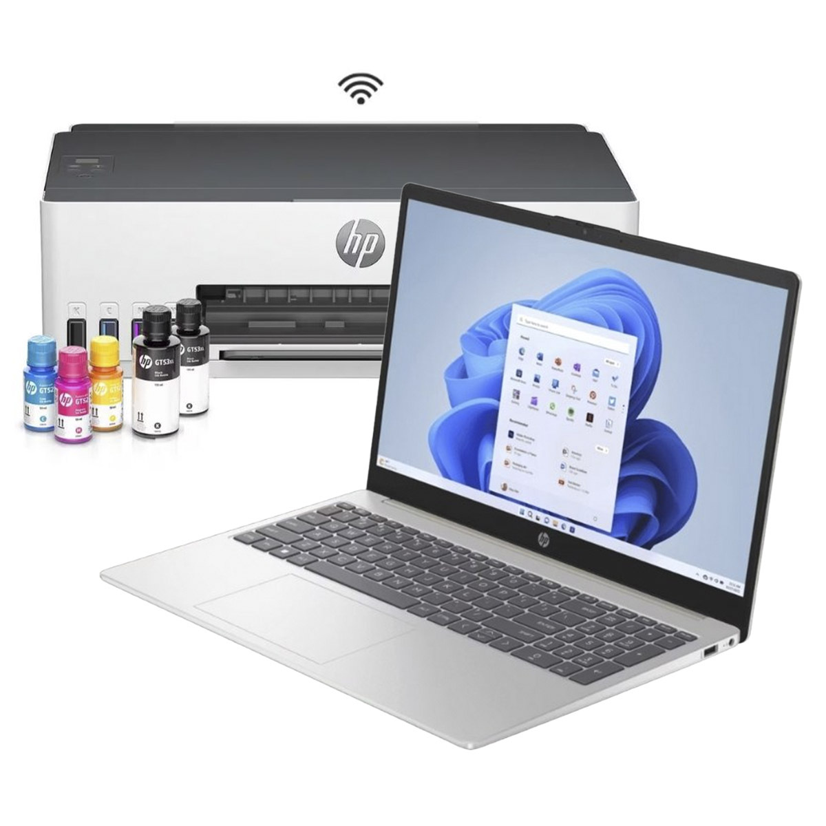 COMPUTADORA BUNDLE HP LAPTOP  + IMPRESORA SMART TANK 210