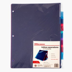 INDICE SEPARADOR PLASTICO MULTICOLOR T/CARTA 8 DIV OD INDICE SEPARADOR PLASTICO MULTICOLOR T/CARTA 8 DIV OD