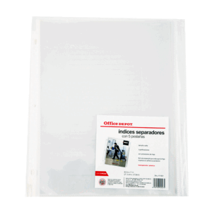 INDICE Y PROTECTOR DE HOJAS T/CARTA 5 DIV OD INDICE Y PROTECTOR DE HOJAS T/CARTA 5 DIV OD
