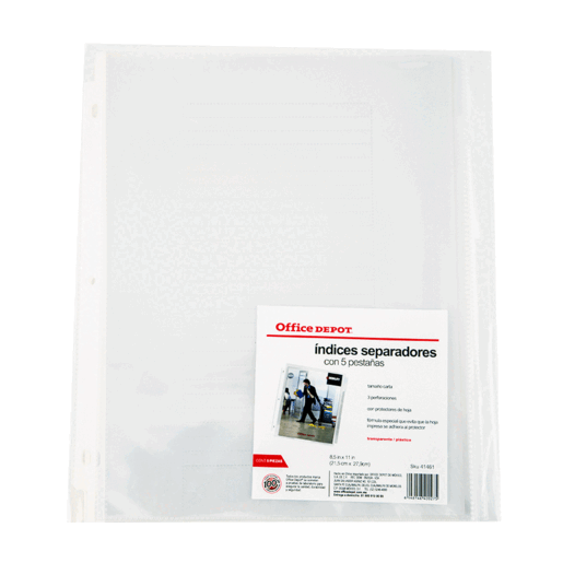 INDICE Y PROTECTOR DE HOJAS T/CARTA 5 DIV OD