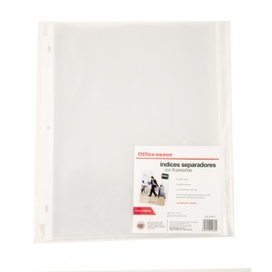 INDICE Y PROTECTOR DE HOJAS T/CARTA 8 DIV OD INDICE Y PROTECTOR DE HOJAS T/CARTA 8 DIV OD