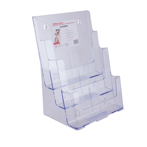 PORTA REVISTAS 3 NIVELES ACRILICO  9.5  W X 12.625 H X 8  D