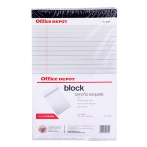 BLOCK DE NOTAS OFFICE DEPOT TAMANO ESQUELA, LINEAS