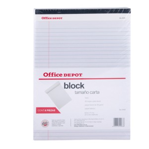 BLOCK DE NOTAS OFFICE DEPOT (TAMANO CARTA, LINEAS)