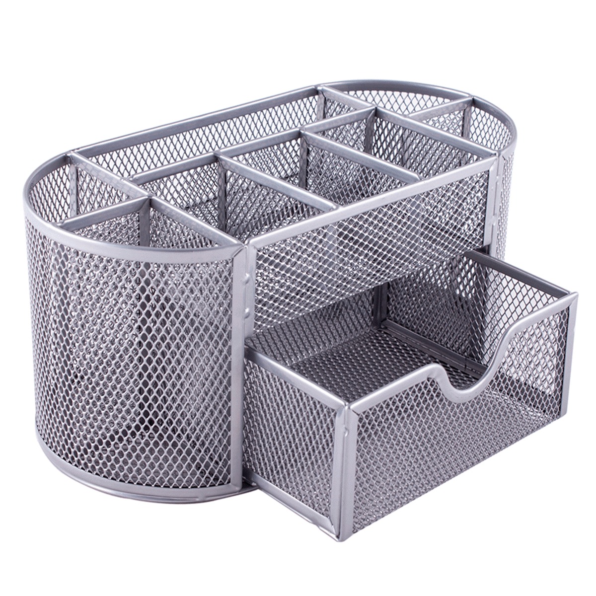 ORGANIZADOR OVALADO MESH P/ESCRITORIO COLOR PLATA