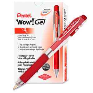 BOLIGRAFO WOW GEL 0.7MM ROJO  CAJA 12 UNIDADES