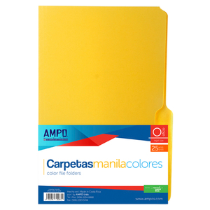 FOLDER MANILA TAMAÑO OFICIO, COLORES, 25 UNIDADES FOLDER MANILA TAMAÑO OFICIO, COLORES, 25 UNIDADES
