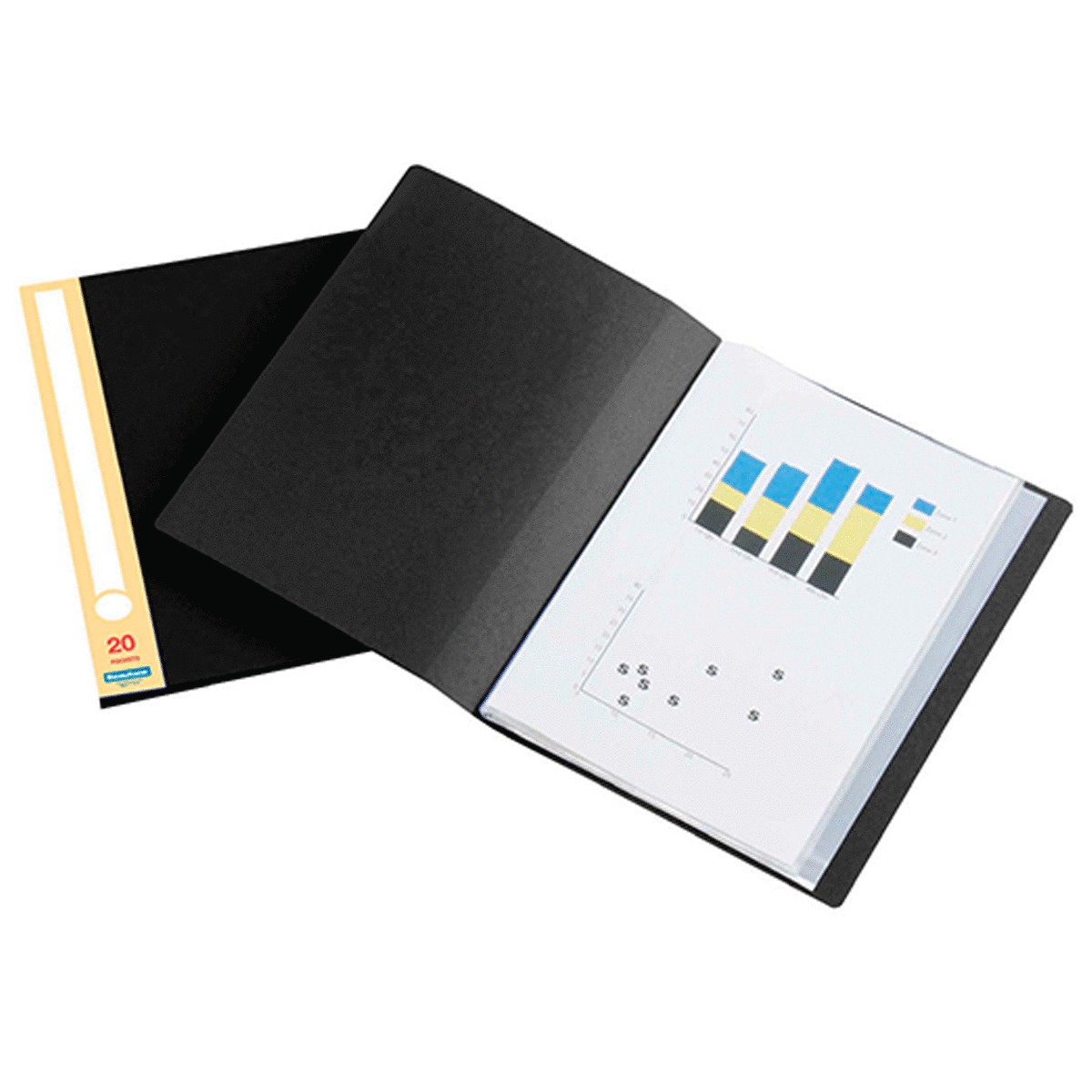 LIBRO PRESENTACION NEGRO, 20 BOLSILLOS