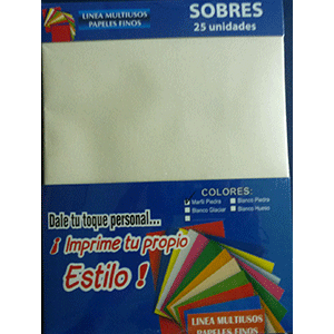 SOBRES A-7 MARFIL PIEDRA 90 G P/25 SOBRES SOBRES A-7 MARFIL PIEDRA 90 G P/25 SOBRES