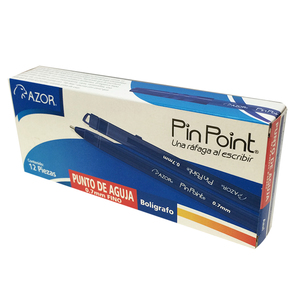 BOLIGRAFO AZOR PIN POINT PUNTO DE AGUJA 0.7MM FINO 12UAZUL BOLIGRAFO AZOR PIN POINT PUNTO DE AGUJA 0.7MM FINO 12UAZUL