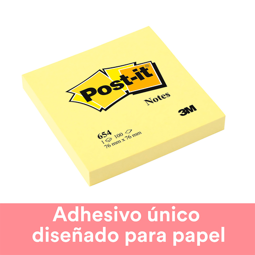 NOTAS ADHESIVAS POST IT AMARILLO 3X3 100H 1U