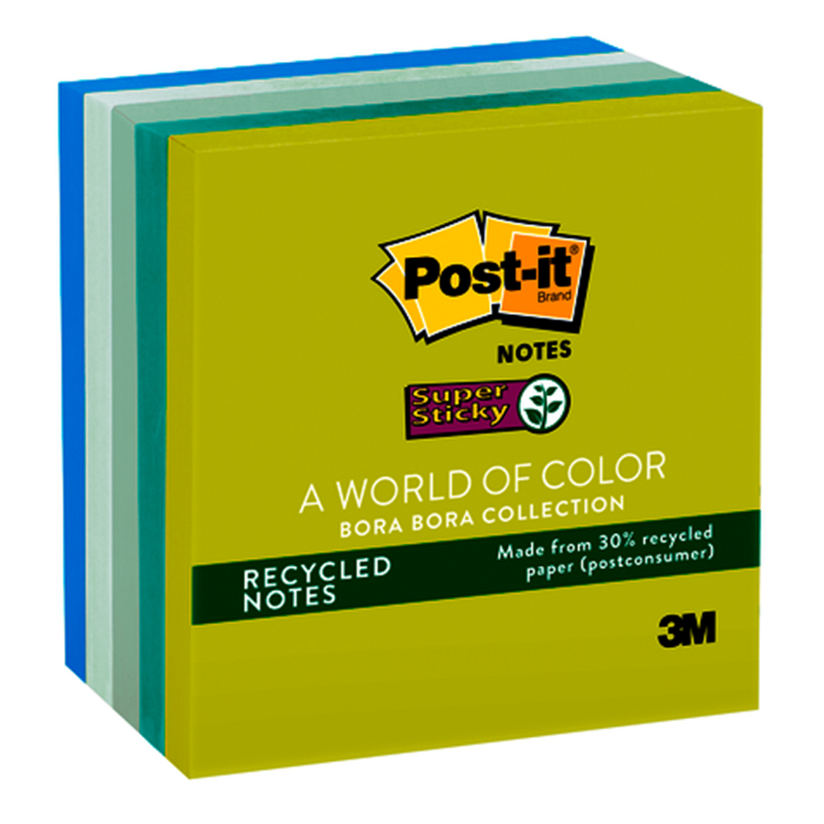 POST-IT SUPER ADHESIVO 3X3 BORA 90H PQ/5