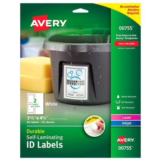 ETIQUETA AUTOLAMINADA FÁCIL ALINEACIÓN 11.4 X 8.9 CM LÁSER/INK JET PAQ 50