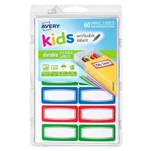 ETIQ RECTANGULAR DURABLE P/NIÑOS 60U