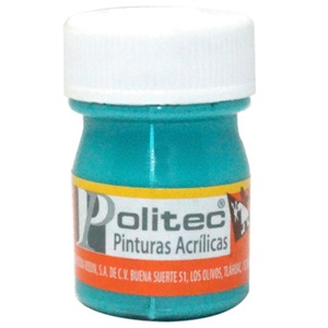 PINTURA ACRILICA TURQUESA POLITEC 20ML PZ PINTURA ACRILICA TURQUESA POLITEC 20ML PZ