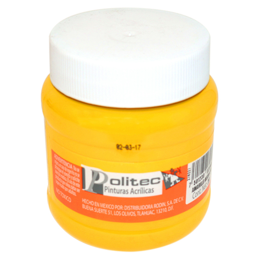 PINTURA ACRILICA AMARILLO MEDIO POLITEC N318 250ML PZ