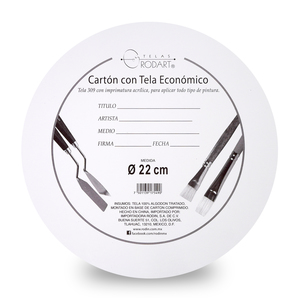 CARTON C/TELA REDONDO 22 CM PZ