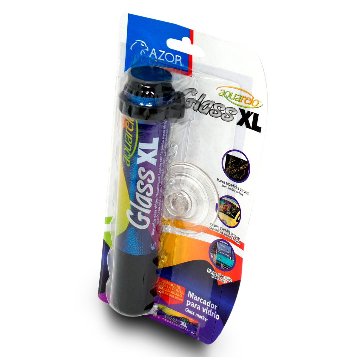 MARCADOR AQUARELO AZOR GLASS NEGRO