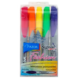 MARCADOR SIGNAL DUO FASHION 5 PZ COLO SURTIDOS MARCADOR SIGNAL DUO FASHION 5 PZ COLO SURTIDOS