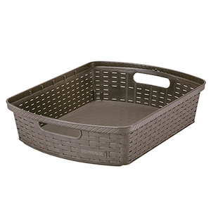 CANASTA ORGANIZADORA SHIA (DE PLASTICO, BAJA,CAFE) CANASTA ORGANIZADORA SHIA (DE PLASTICO, BAJA,CAFE)