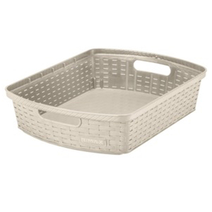 CANASTA ORGANIZADORA SHIA (DE PLASTICO,BAJA,BEIGE) CANASTA ORGANIZADORA SHIA (DE PLASTICO,BAJA,BEIGE)