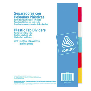 INDICE AVERY 5 DIV COLOR INDICE AVERY 5 DIV COLOR