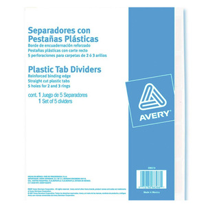 INDICE AVERY 5 DIV TRANSPARENT INDICE AVERY 5 DIV TRANSPARENT