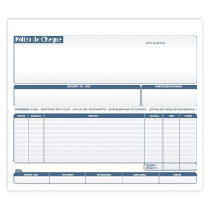 POLIZA DE CHEQUE 2PK POLIZA DE CHEQUE 2PK