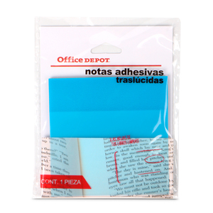 NOTAS ADHESIVAS OFFICE DEPOT TRANSPARENTES AZUL 50H NOTAS ADHESIVAS OFFICE DEPOT TRANSPARENTES AZUL 50H