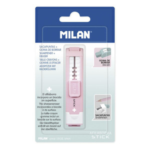SACAPUNTA + BORRADOR MILAN STICK ROSA SACAPUNTA + BORRADOR MILAN STICK ROSA