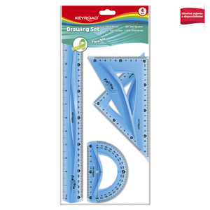 JUEGO GEOMETRICO KEYROAD FLEXIBLE 30CM 4U JUEGO GEOMETRICO KEYROAD FLEXIBLE 30CM 4U