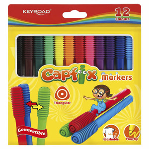 MARCADORES KEYROAD CAPFIX TRIANGULAR 12U MARCADORES KEYROAD CAPFIX TRIANGULAR 12U