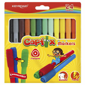 MARCADORES KEYROAD CAPFIX TRIANGULAR 24U MARCADORES KEYROAD CAPFIX TRIANGULAR 24U