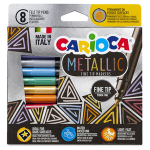 MARCADORES CARIOCA METALICOS PUNTO FINO 8U MARCADORES CARIOCA METALICOS PUNTO FINO 8U