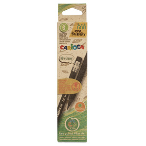 LAPIZ DE GRAFITO CARIOCA ECO HB CON BORRADOR 6U LAPIZ DE GRAFITO CARIOCA ECO HB CON BORRADOR 6U