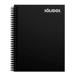 CUADERNO SOLIDO ESPIRAL CARTA PASTA FLEXIBLE NEGRO 100H LINEAS CUADERNO SOLIDO ESPIRAL CARTA PASTA FLEXIBLE NEGRO 100H LINEAS