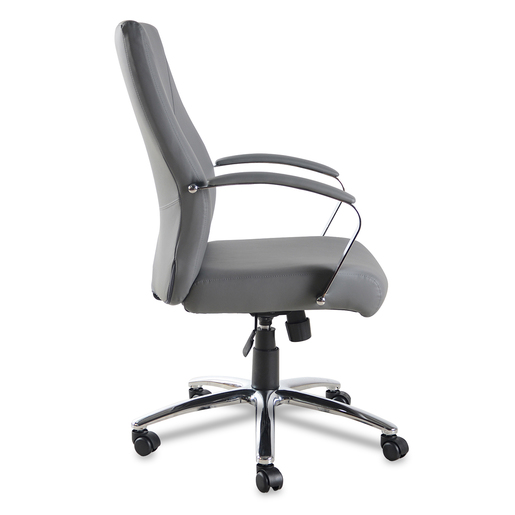 SILLA EJECUTIVA DE PU COLOR GRIS CON BRAZOS CROMADOS 4TUNE