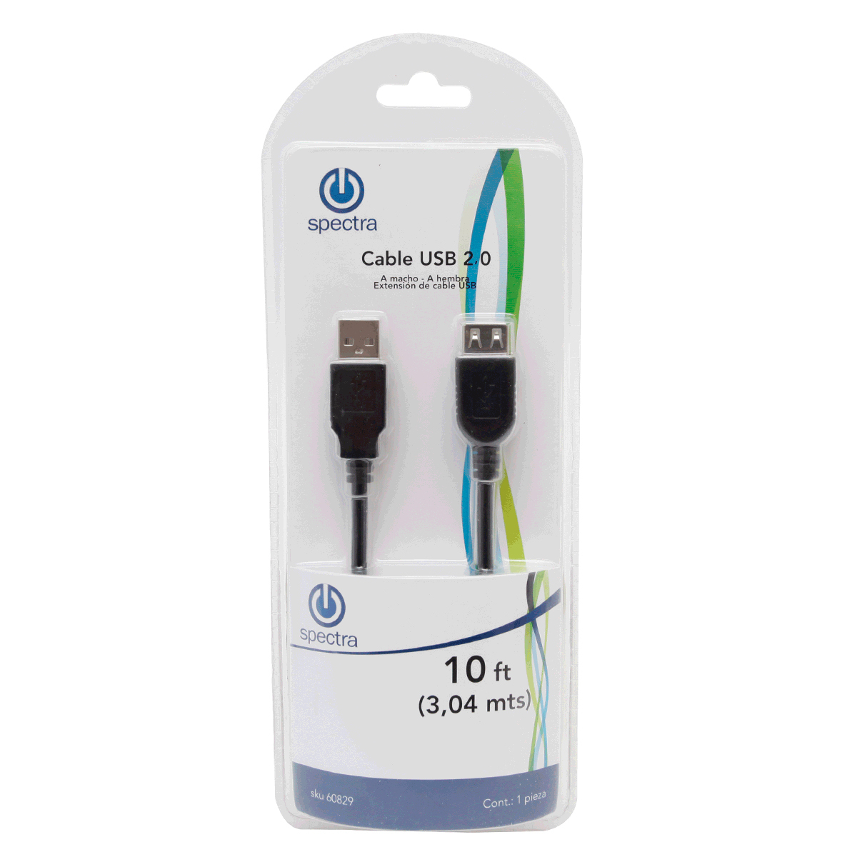 Cable divisor USB Y, conector de cable de extensión macho a 2 hembra,  extensor de puerto USB doble, adaptador de alimentación dividida de datos y