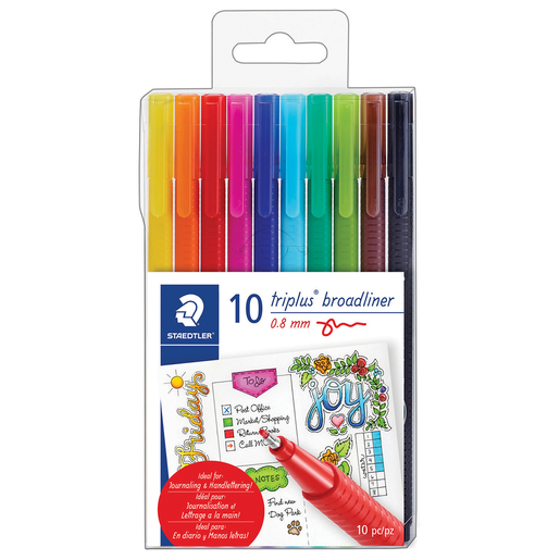 MARCADEORES TRIPLUS STAEDTLER 10U  (PERMANENTE, 0.8MM)