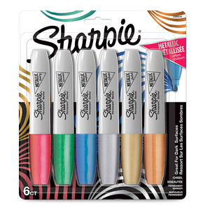 MARCADOR SHARPIE METALICO 6U (PUNTA BISELADA)