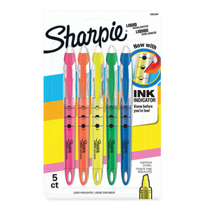 MARCATEXTO SHARPIE LIQUIDO 5U (COLORES VARIADOS)