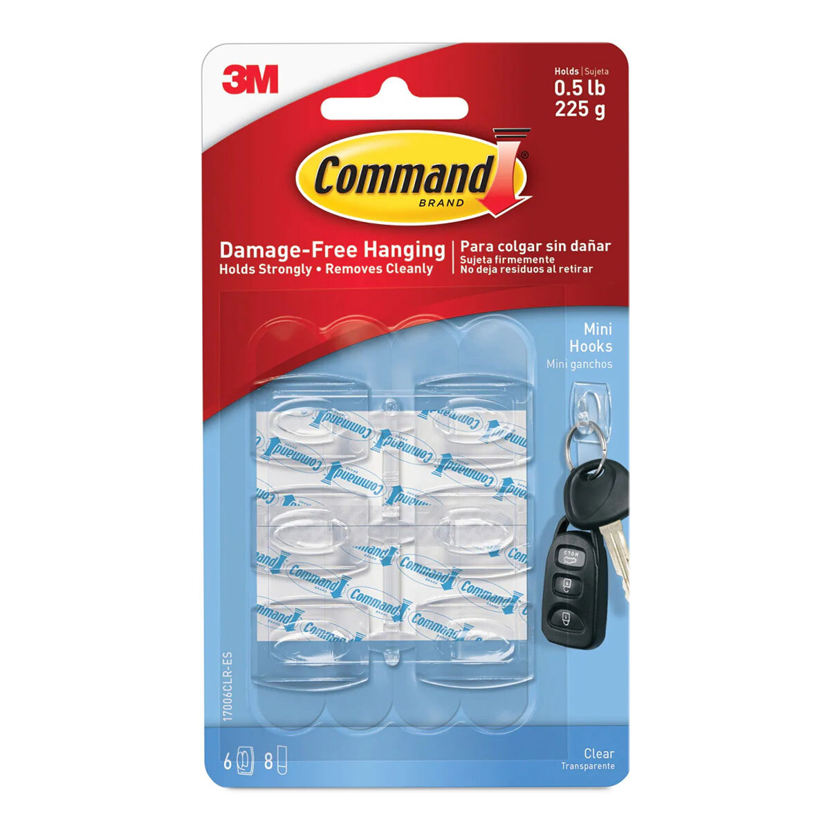GANCHO COMMAND CLEAR MINI 6U