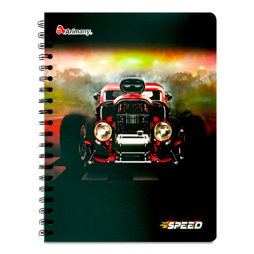 CUADERNO ESPIRAL ARIMANY SPEED CUADROS 100H (SEMI DURA)